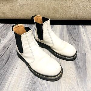 Dr. Martens White Waterproof Chelsea Boots | Pull-On | Unisex | White Leather